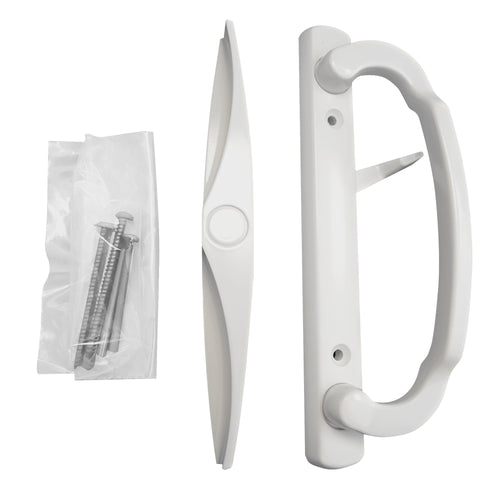 White Acorn Sliding Patio Glass Door Handle, 3-15/16″ Hole Spacing (DH-280)