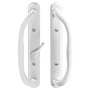 (DH-341-WHITE) Truth Sliding Door Handle Set, Offset Latch, No Key, 3-15/16″ Hole Space – White