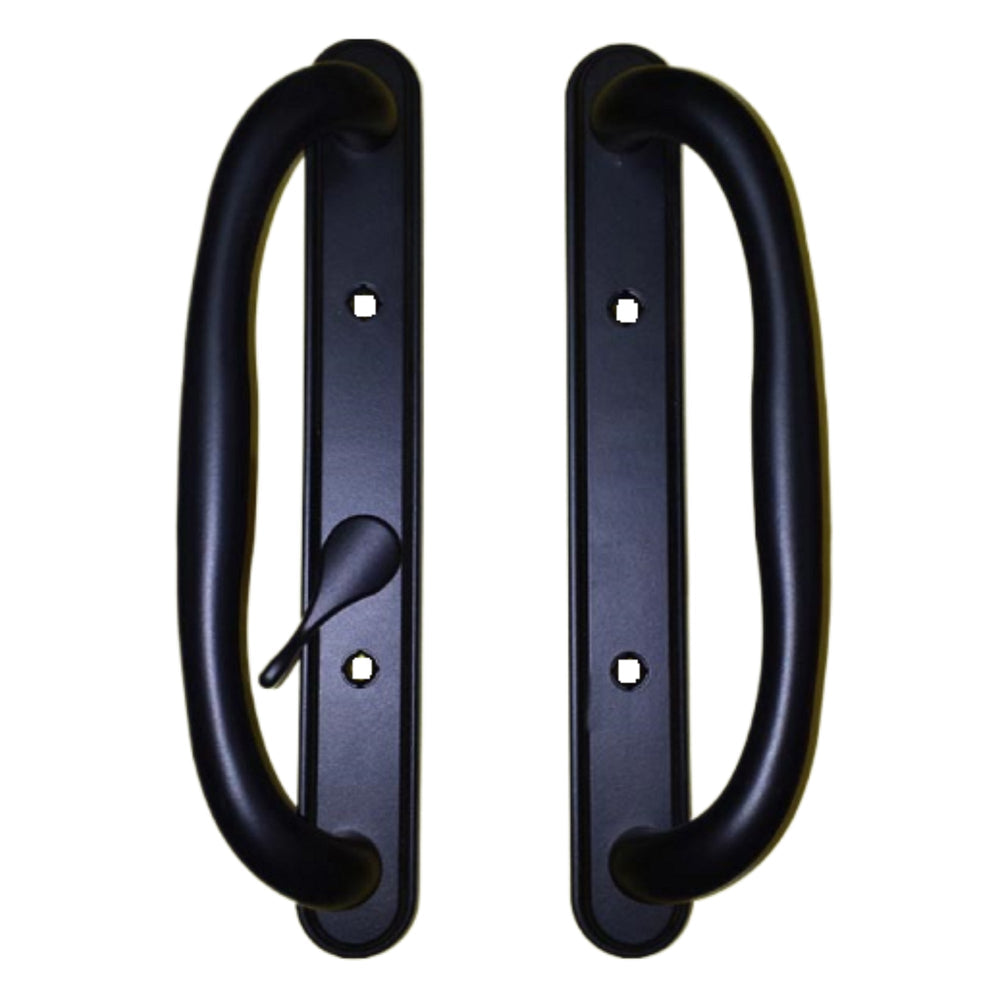 (DH-341-BL) Truth Sliding Door Handle Set, Offset Latch, No Key, 3-15/16″ Hole Space – Black