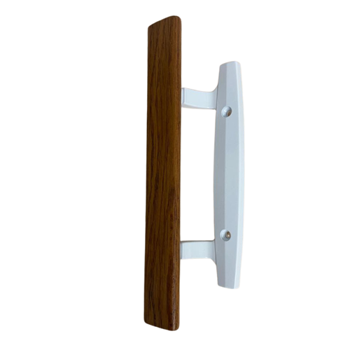 (DH-207-W) Wood Grip Pull Handle for Sliding Door, 3-15/16″ Hole Space – White