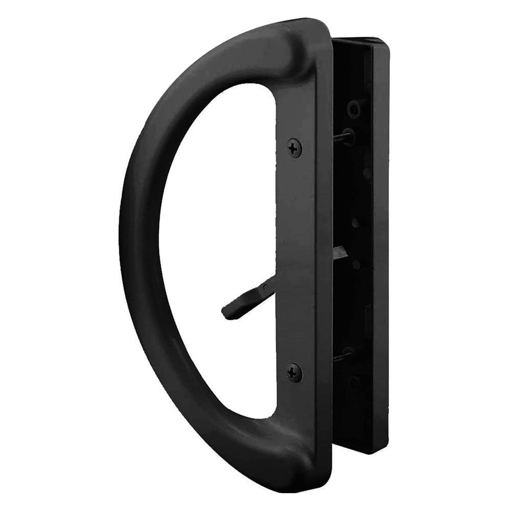 (DH-212-B) D-Grip with Lever Handle for Sliding Doors, 3-15/16″ Hole Space – Black