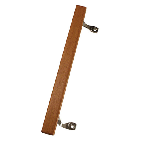 (DH-17542) Wood Door Handle with Chrome Bracket, 9-5/8″ Hole Space