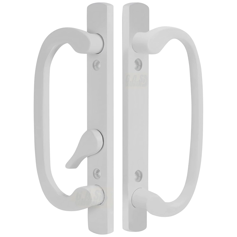 (DH-211-W) Legacy Handle Set for Sliding Doors, 3-15/16″ Hole Space – White – Offset Latch