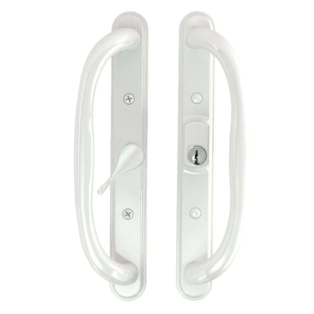 10″ Sliding Patio Handle Set w/ Keys, 3 15/16″ Hole Spacing, Fits 1-1/4″ to 2-1/4″ Door Thickness