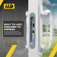 CLEARANCE Legacy Handle Set for Sliding Doors, 3-15/16″ Hole Space – White Center Latch (DH-211-W)