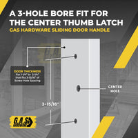 CLEARANCE Legacy Handle Set for Sliding Doors, 3-15/16″ Hole Space – White Center Latch (DH-211-W)