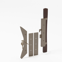 (DH-113) Sliding Patio Door Keyed Aluminum Handle Set with Wood Handle, 3-15/16″ Hole Space