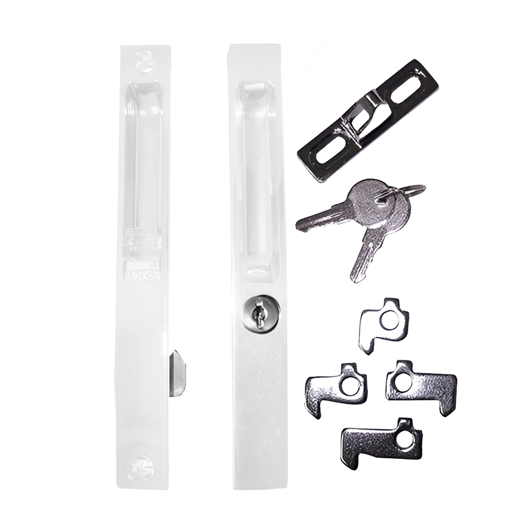 Flush Mount Single KEYED Lock Set for Sliding Doors, 6-5/8" Hole Space DL-501-WITH-KEY