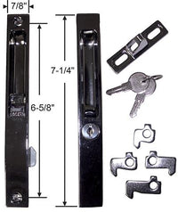 Flush Mount Single KEYED Lock Set for Sliding Doors, 6-5/8" Hole Space DL-501-WITH-KEY