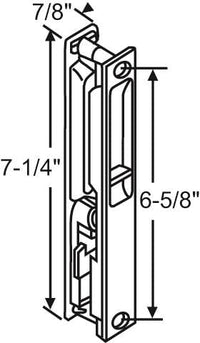 Flush Mount Single KEYED Lock Set for Sliding Doors, 6-5/8" Hole Space DL-501-WITH-KEY