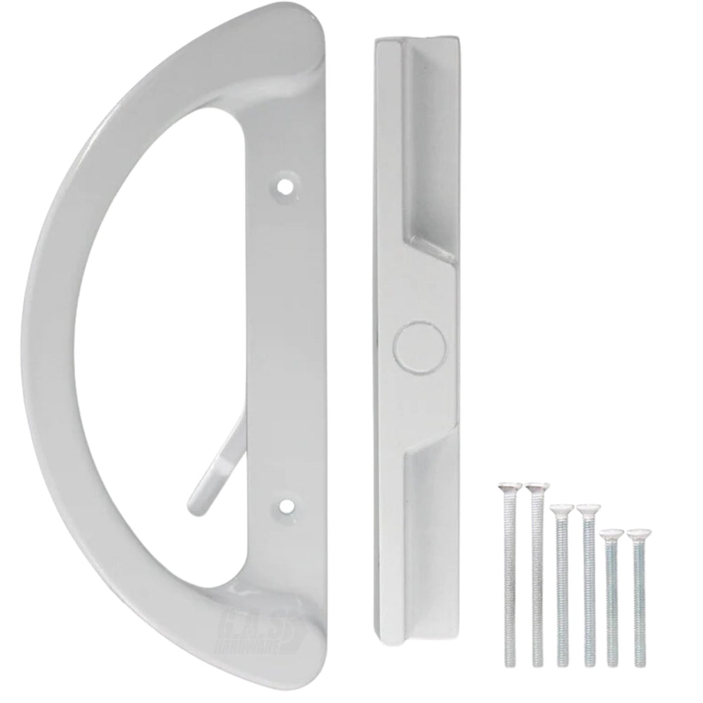 (DH-212-W) D-Grip with Lever Handle for Sliding Doors, 3-15/16″ Hole Space – White