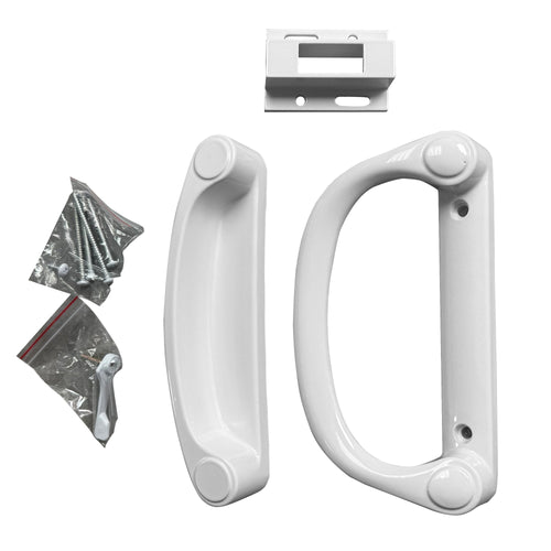 (DH-508-W) Silver Line Sliding Door Handle Kit, 3-15/16″ Hole Space – White