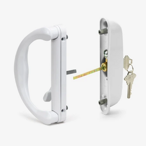 Sliding Patio Glass Door Keyed Mortise Style Handle Set, 4-15/16″ Hole Spacing