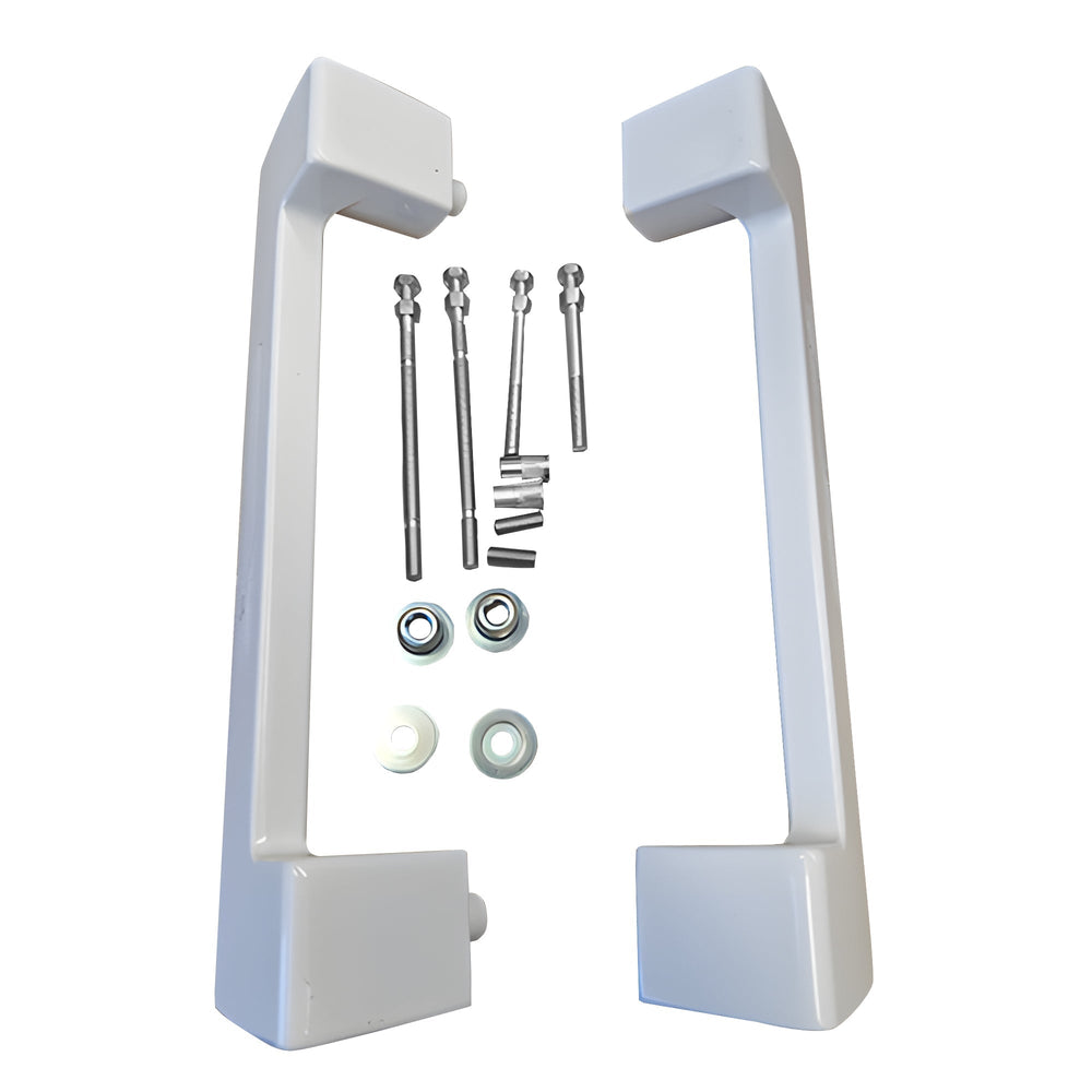 White Interlock Crest Sliding Patio Door Handle, 7″ Hole Spacing (DH-714W)
