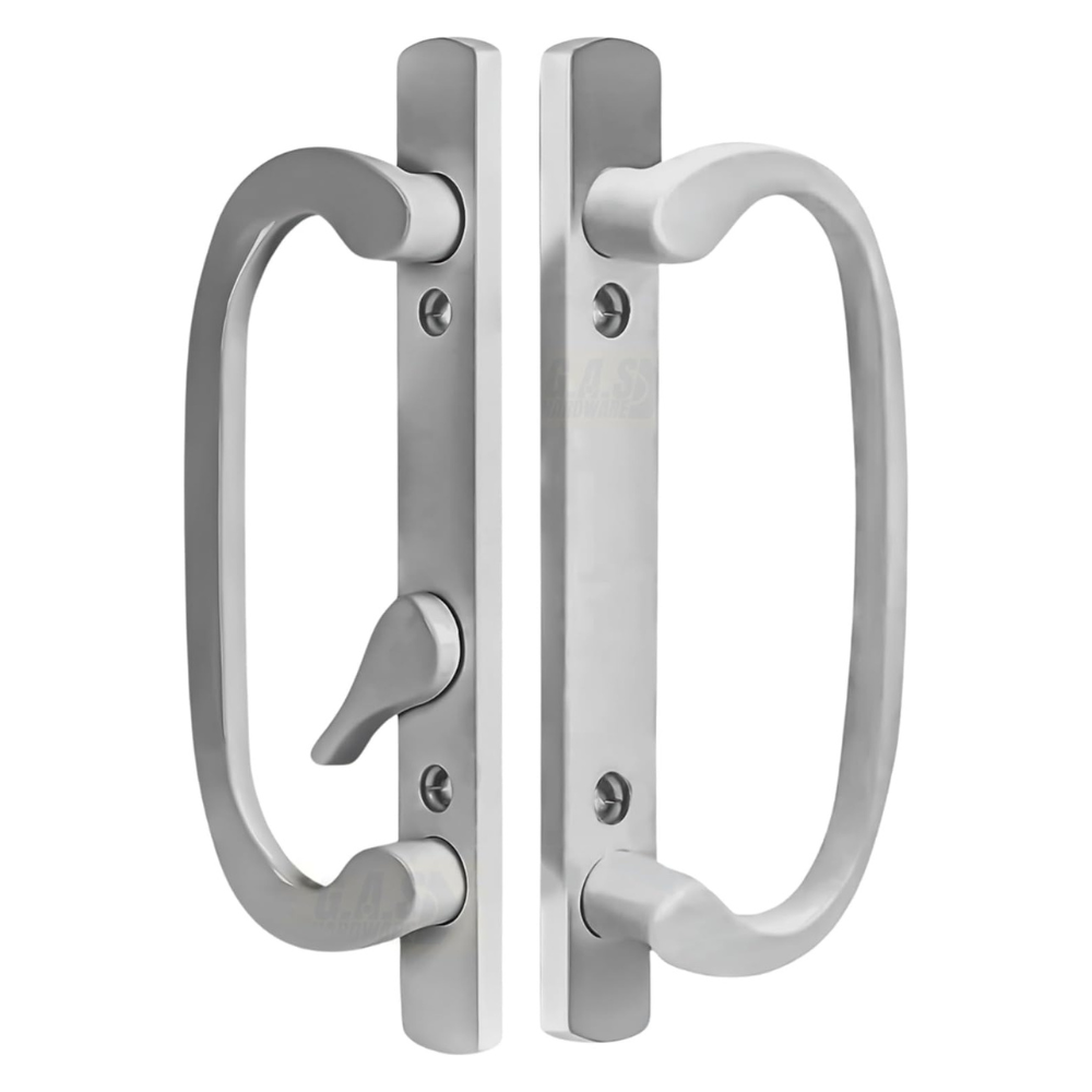 Sliding Patio Door Handle Set, Sash Controls 2265 Offset, Brushed Chrome (DH-211-OFFSET-CHROME)