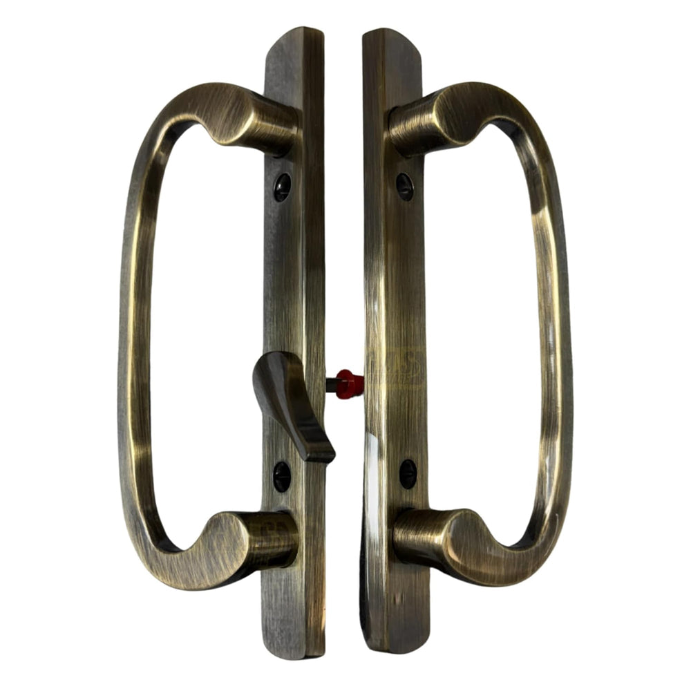 CLEARANCE Legacy Handle Set – Antique Brass, Offset Latch, Blemishes/Chips