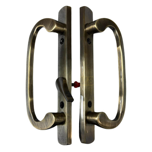 CLEARANCE Legacy Handle Set – Antique Brass, Offset Latch, Blemishes/Chips