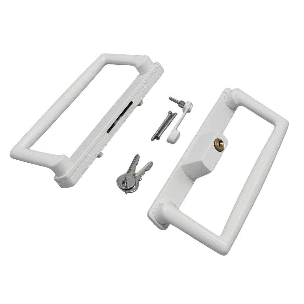 9″ CGI / PGT Keyed Sliding Door Handle, 4-15/16″ Hole Space (DH-660-WITH-KEY)