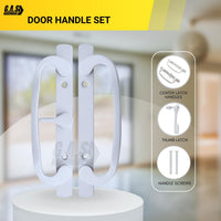 CLEARANCE Legacy Handle Set for Sliding Doors, 3-15/16″ Hole Space – White Center Latch (DH-211-W)