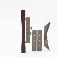 (DH-113) Sliding Patio Door Keyed Aluminum Handle Set with Wood Handle, 3-15/16″ Hole Space