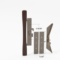 (DH-113) Sliding Patio Door Keyed Aluminum Handle Set with Wood Handle, 3-15/16″ Hole Space