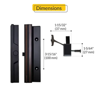 Sliding Patio Door Handle, 3-15/16″ Hole Spacing (DH-21409)