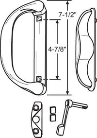 Sliding Patio Glass Door Handle with 4-7/8″ Hole Spacing
