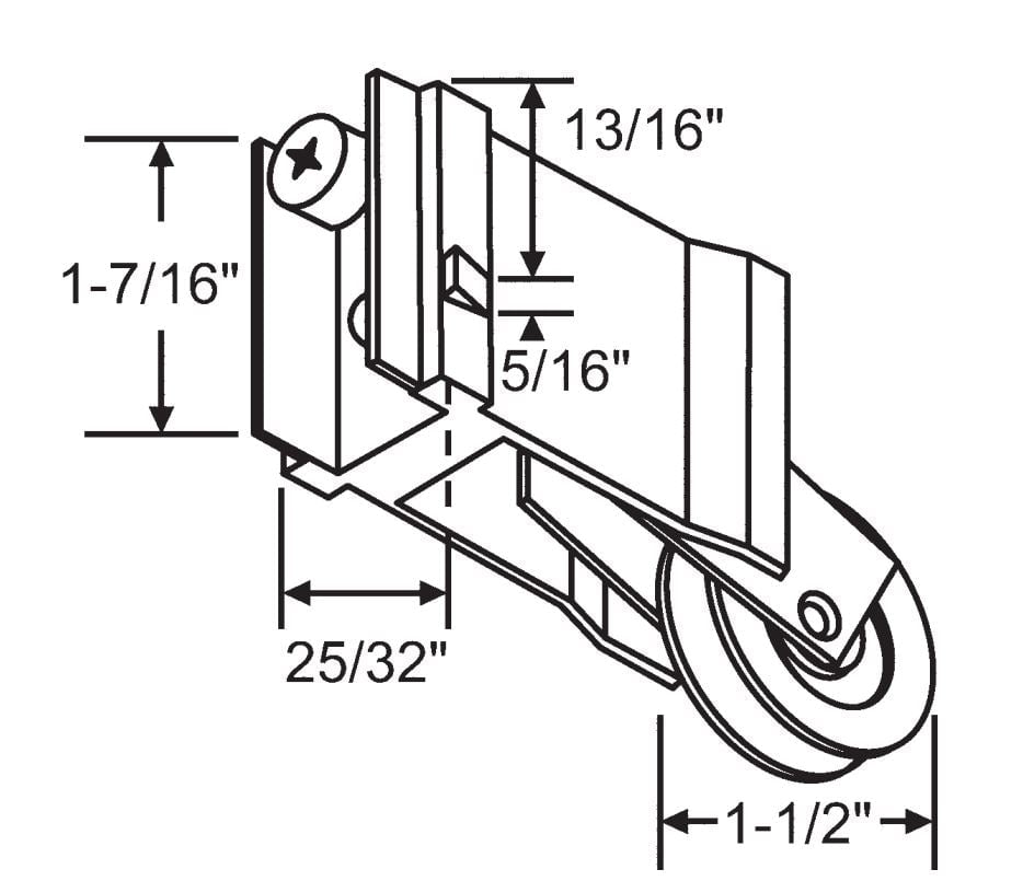 Wallace Sliding Door Patio Roller DR-9-237 – NYLON WHEEL