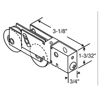 (DR-258-SP) Acorn Tandem Roller for Sliding Glass Doors