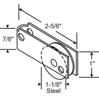 Capitol Sliding Door Roller Assembly w/ Top Hole Patio Door Assembly + 1-1/8″ Steel Wheel (DR-279-TOP)