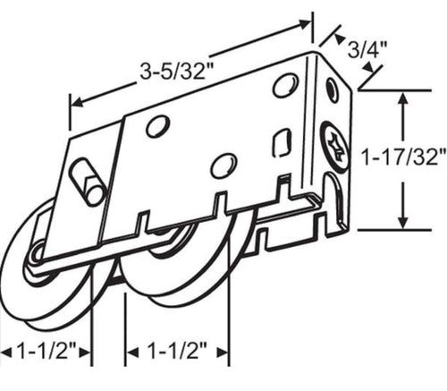 (DR-255-SS) Harcar Tandem Roller for Sliding Glass Doors – STAINLESS STEEL