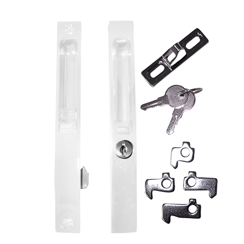 Flush Mount Single KEYED Lock Set for Sliding Doors, 6-5/8" Hole Space DL-501-WITH-KEY