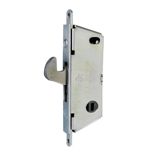 Sliding Door Mortise Lock SQUARE face 45-degree with hook out and 3-11/16" Hole Spacing DL-170-SQUARE